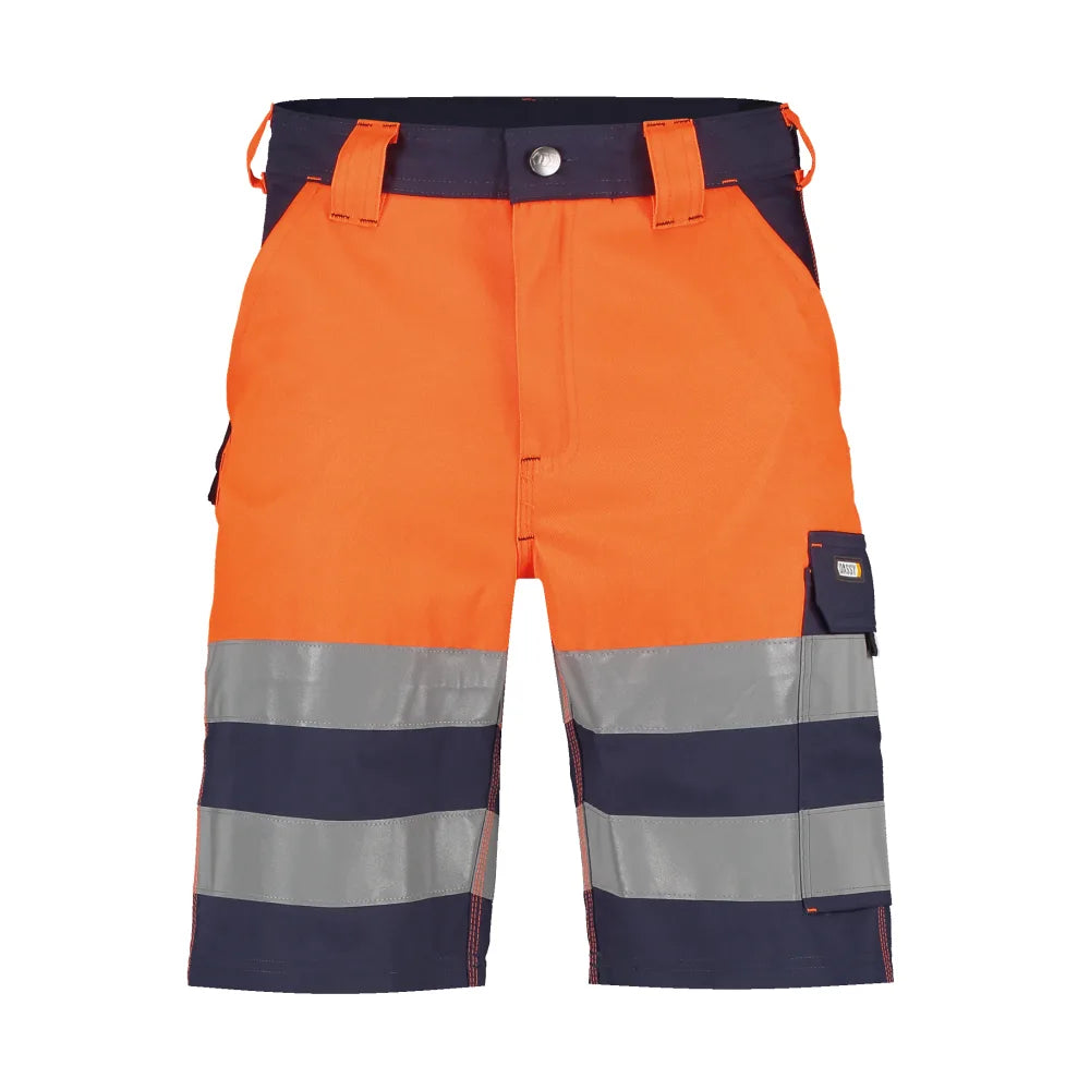 Dassy Venna Hogezichtbaarheidsshort 245 G/M² Marineblauw Fluo-Oranje