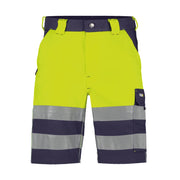 Dassy Venna Hogezichtbaarheidsshort 245 G/M² Marineblauw Fluogeel