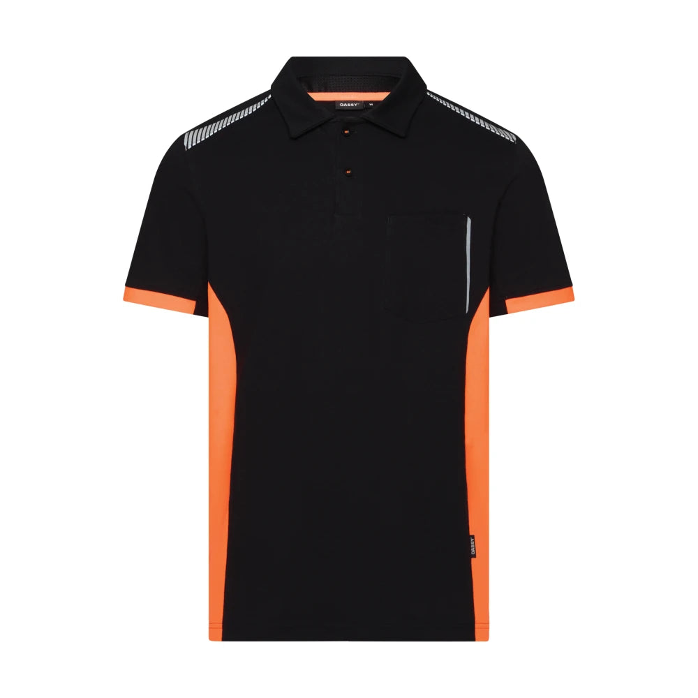 Dassy Veracruz Polo 220 G/M² Zwart Fluo-Oranje