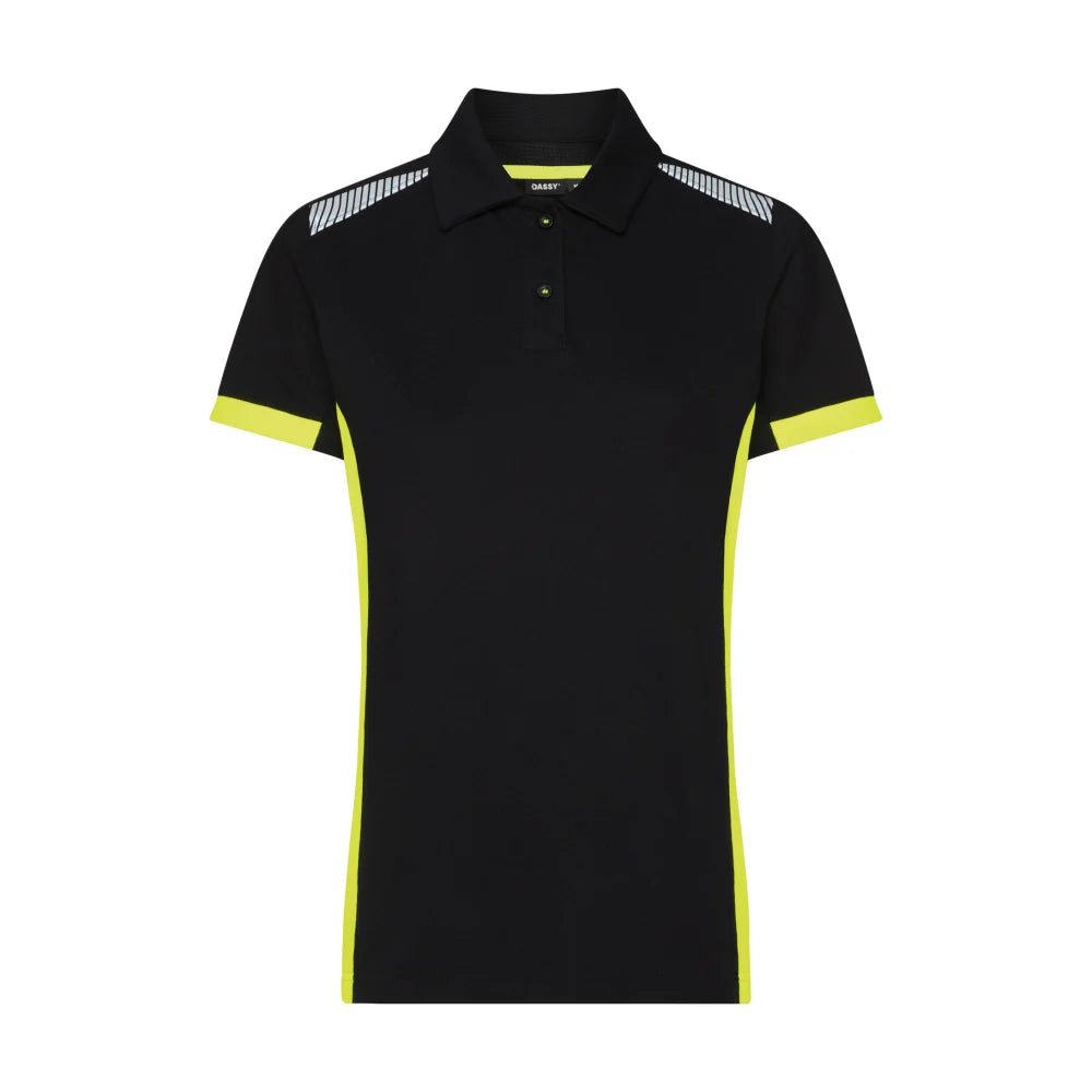 Dassy Veracruz Women Polo Voor Dames 220 G/M² Zwart Fluogeel