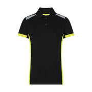 Dassy Veracruz Women Polo Voor Dames 220 G/M² Zwart Fluogeel