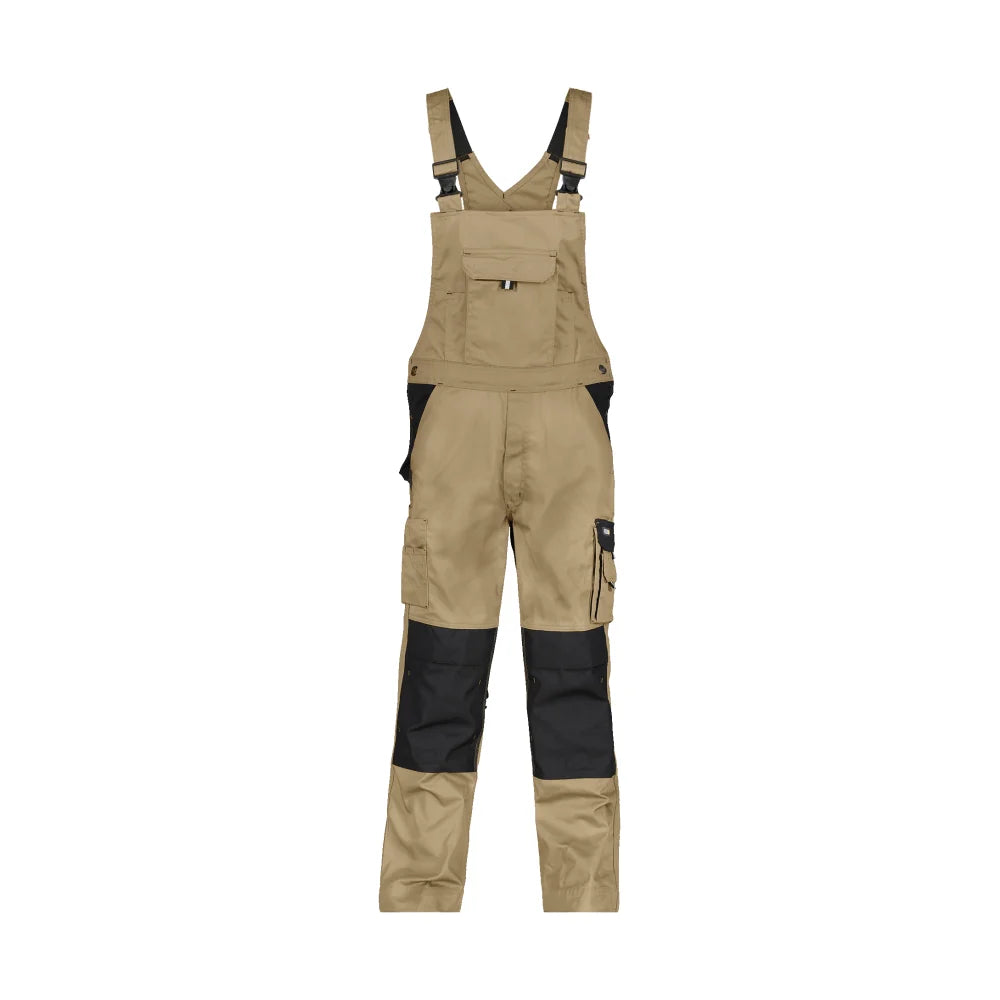 Dassy Versailles Tweekleurige Bretelbroek Met Kniezakken 245 G/M² Beige Zwart