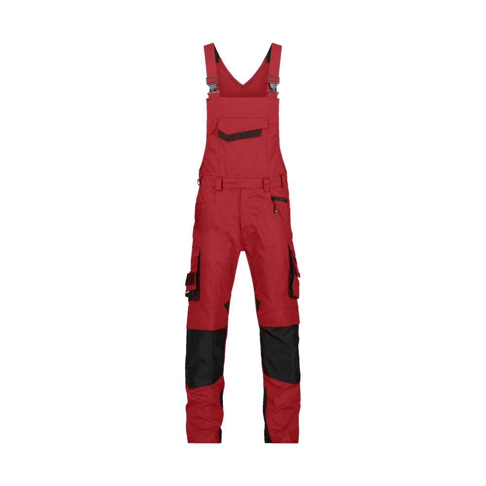 Dassy Voltic Bretelbroek Met Kniezakken 250 G/M² Rood Zwart