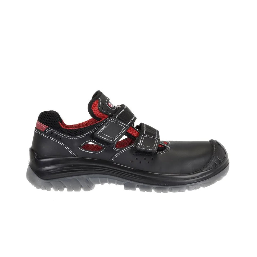 Sixton Portorico Zwart Rood S1P Veiligheidssandalen