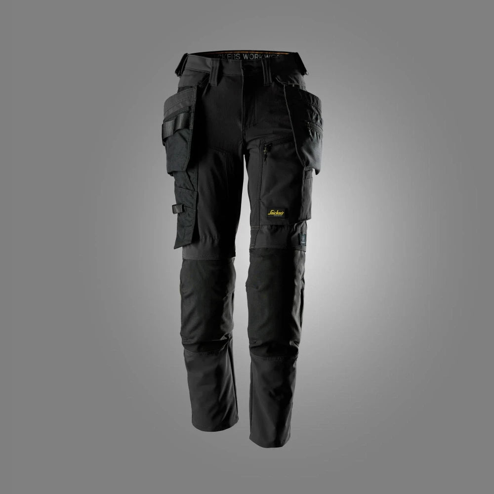 Snickers 6217 Allroundwork Dames Stretch Werkbroek Met Afneembare Holsterzakken 0404 Black Black