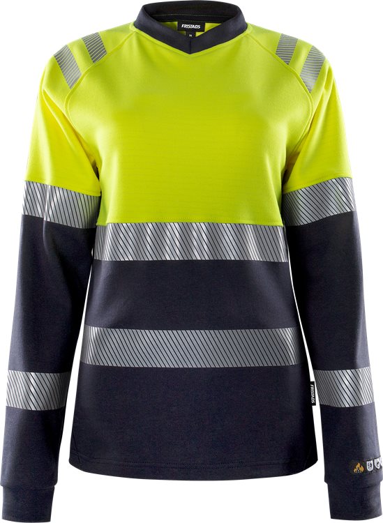 Fristads Flamestat High Vis Dames T-Shirt Met Lange Mouwen Klasse 1 7108 Tfl