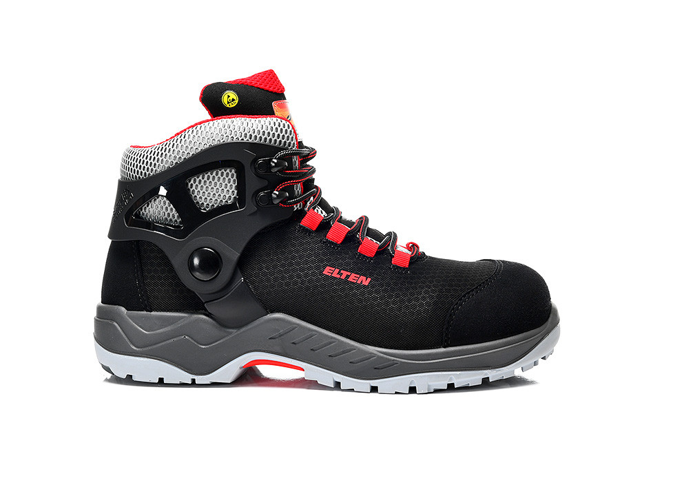 Elten Arturo Black-Red Mid Esd S3S Werkschoenen