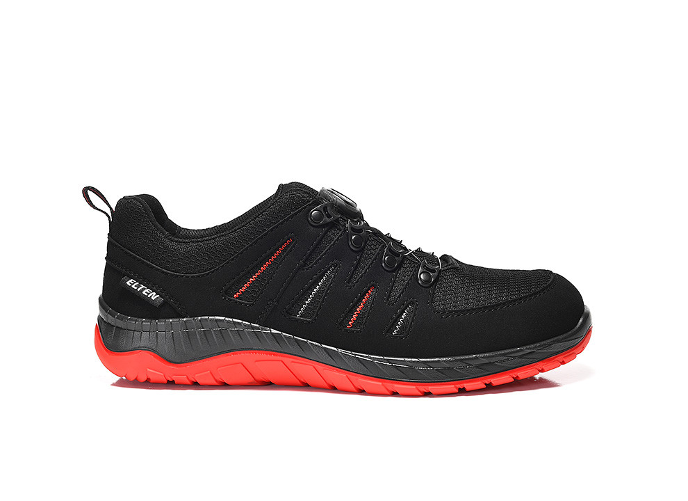 Elten Maddox Boa® Black-Red Low Esd S3S Werkschoenen