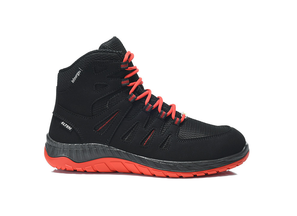 Elten Maddox Black-Red Mid Esd S3S Werkschoenen
