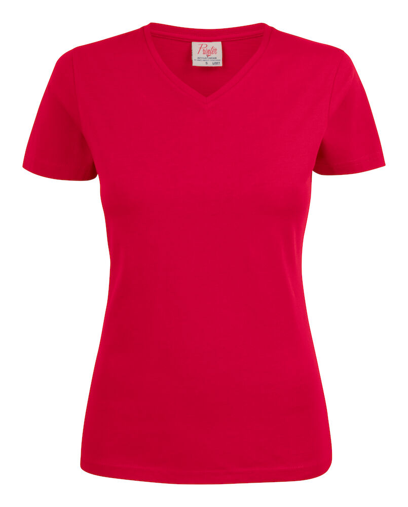 Printer Heavy V-Neck T-Shirt Dames