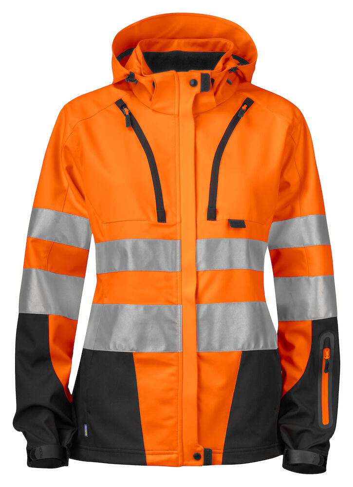 Projob 6423 Ongevoerde Signalisatie Softshell En Iso 20471 Klasse 3 Dames