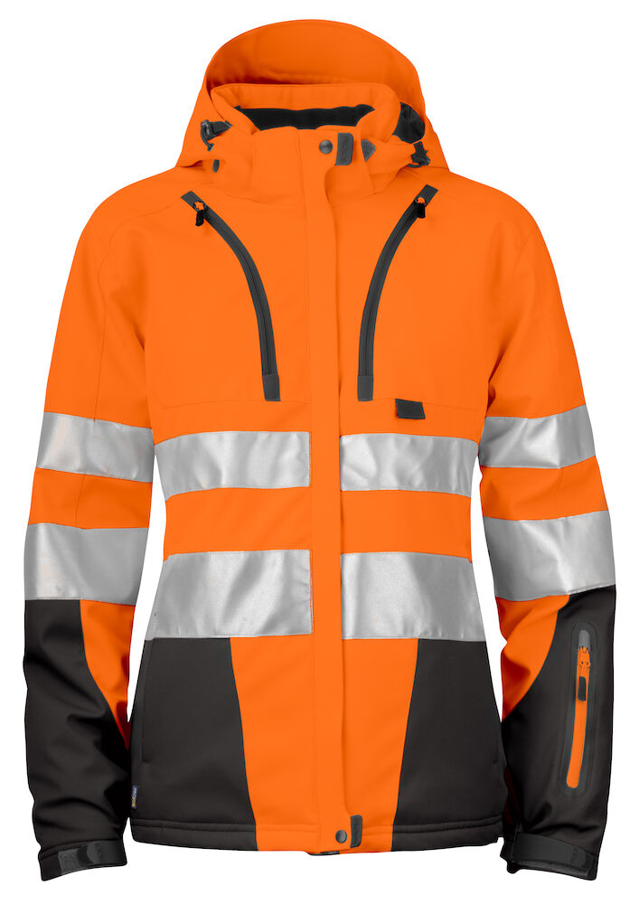 Projob 6424 Gevoerde Signalisatiesoftshell En Iso 20471 Klasse 3 Dames