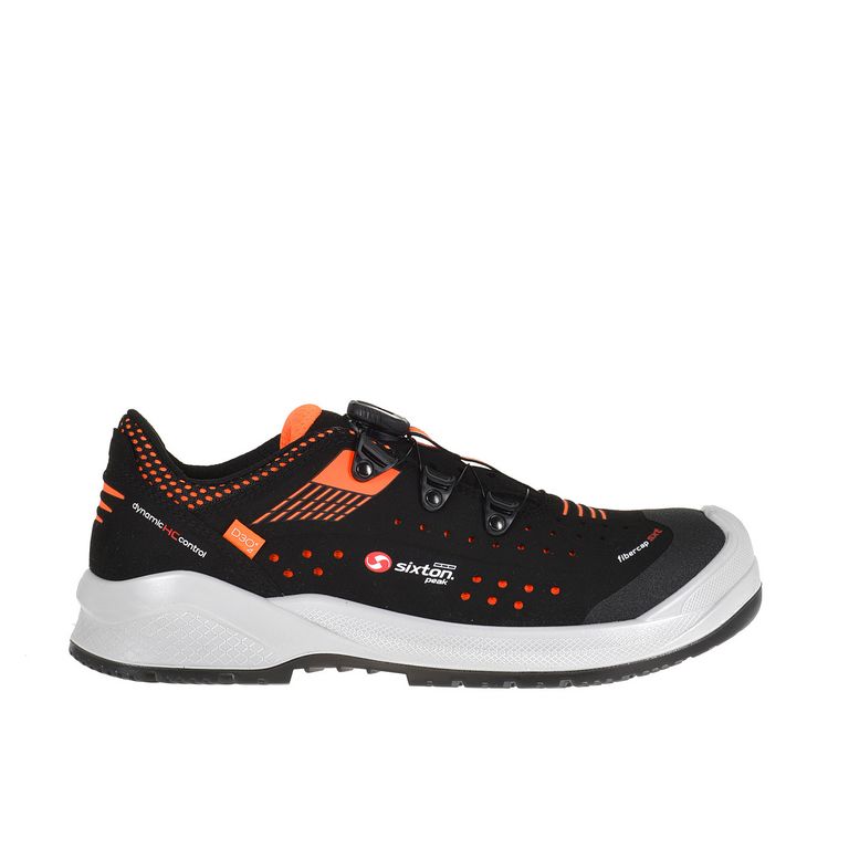 Sixton Forza Boa Zwart Oranje Low S1P Werkschoenen
