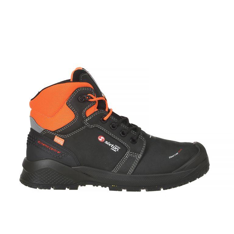 Sixton Anversa Zwart Oranje Mid S3S Werkschoenen
