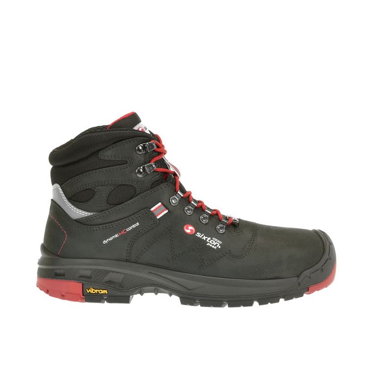 Sixton Tonale Zwart Rood Mid S3 Werkschoenen