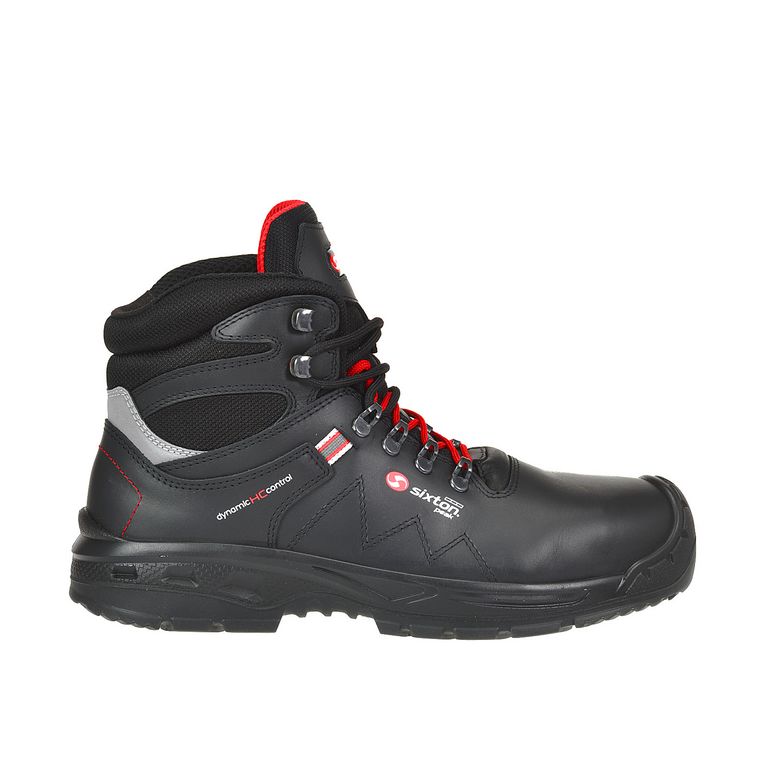 Sixton Dobbiaco Zwart Rood Mid S3 Werkschoenen