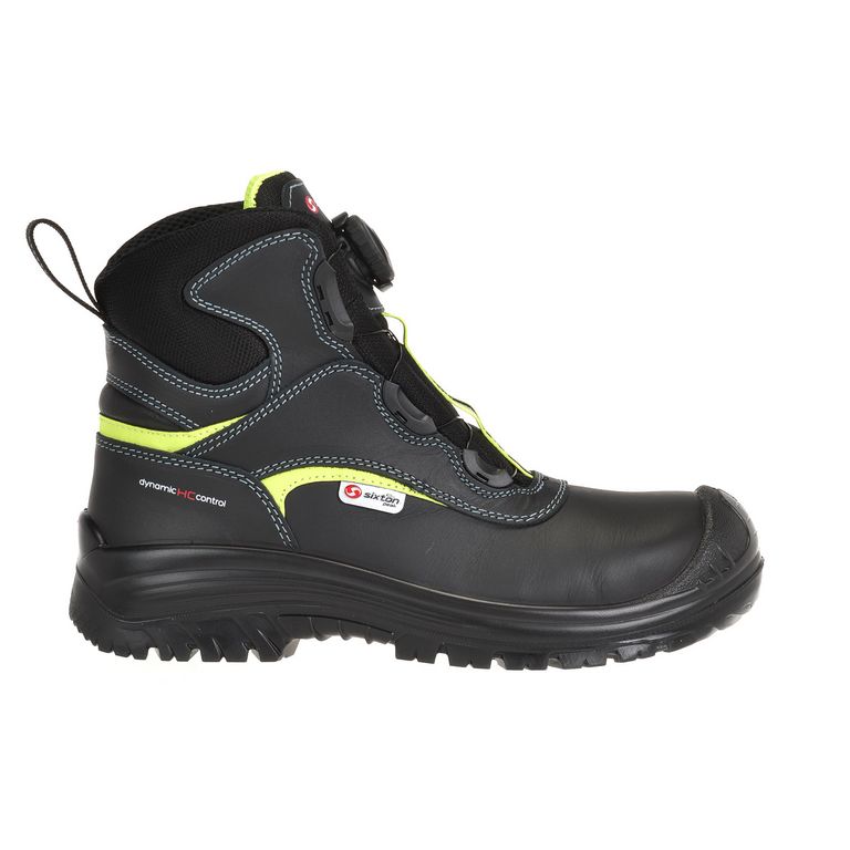 Sixton Roling Boa Zwart Geel Mid S3 Werkschoenen