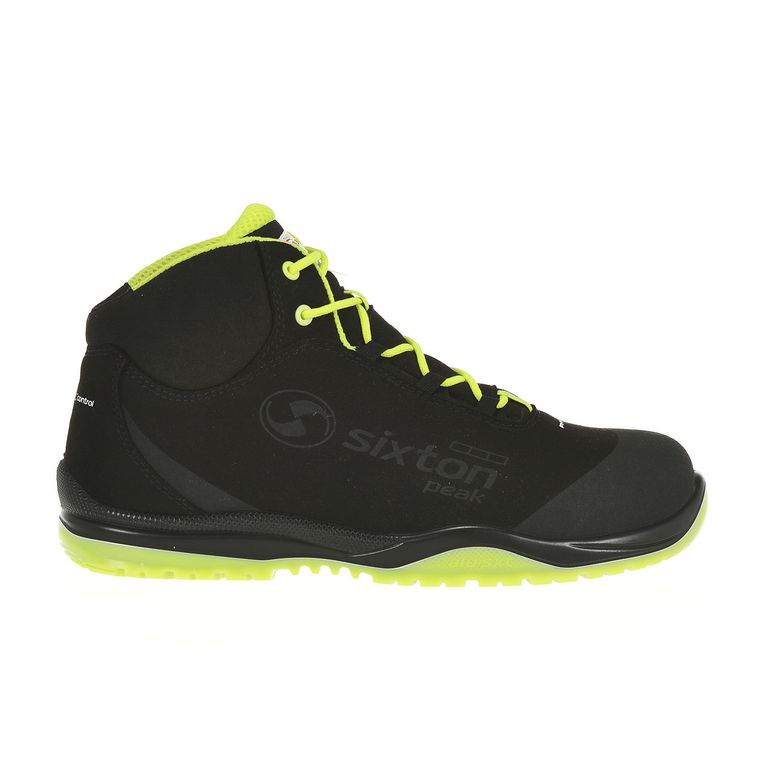 Sixton Cuban High Zwart Geel Mid S3 Werkschoenen