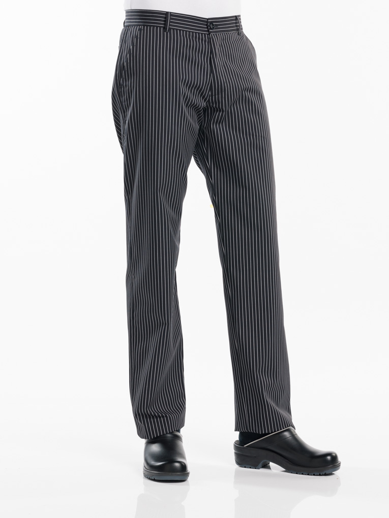 Chaud Devant Ligne Noir Chef Pants