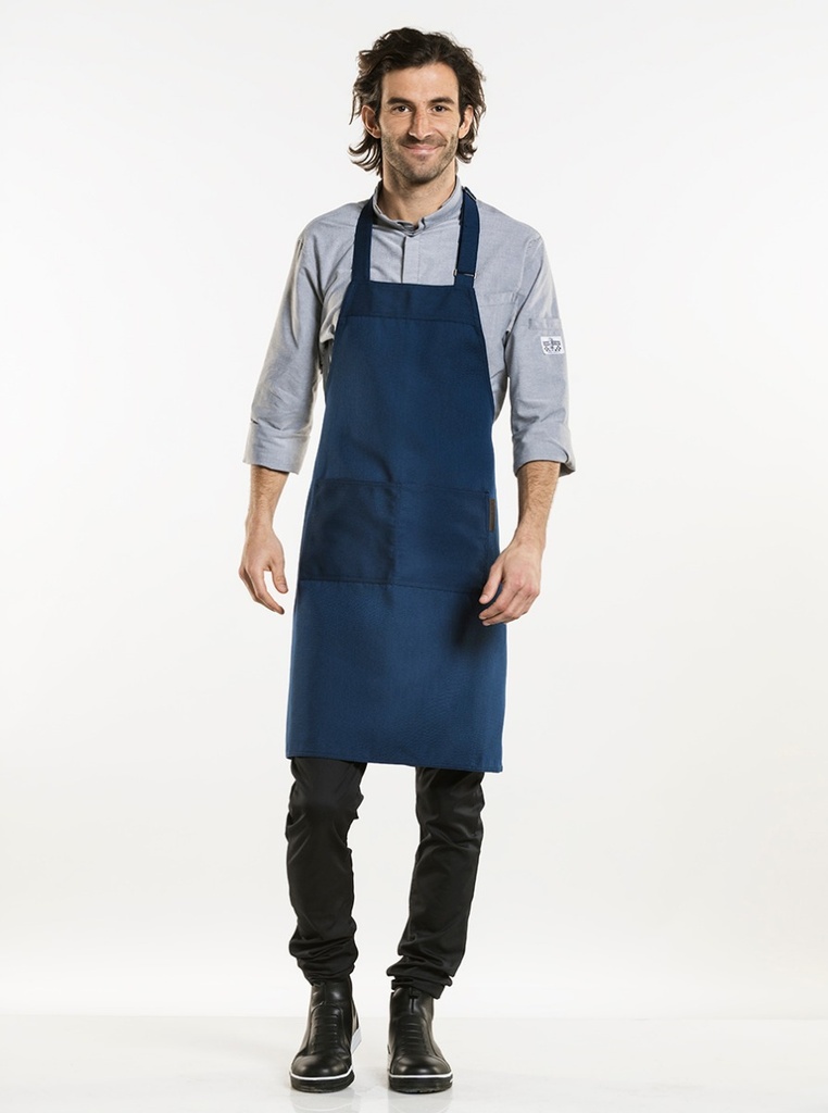 Chaud Devant Nordic Base Blue Bib Apron