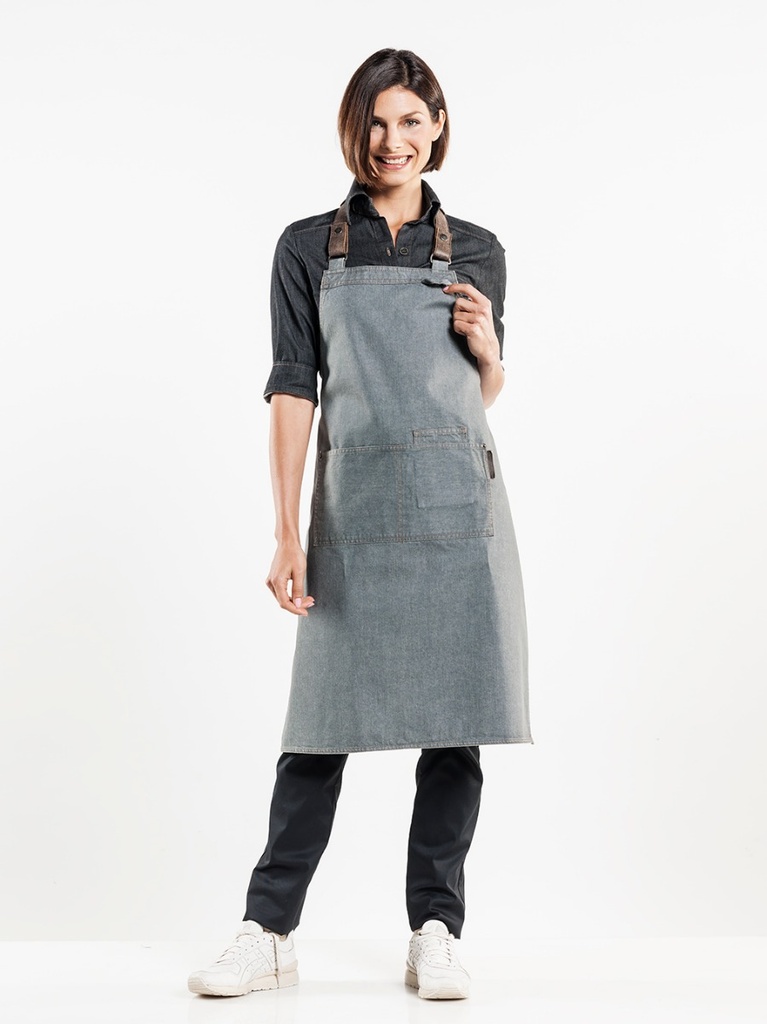 Chaud Devant Forene Grey Denim Bib Apron