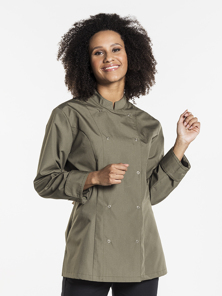 Chaud Devant Lady Poco Dark Olive Chef Jacket