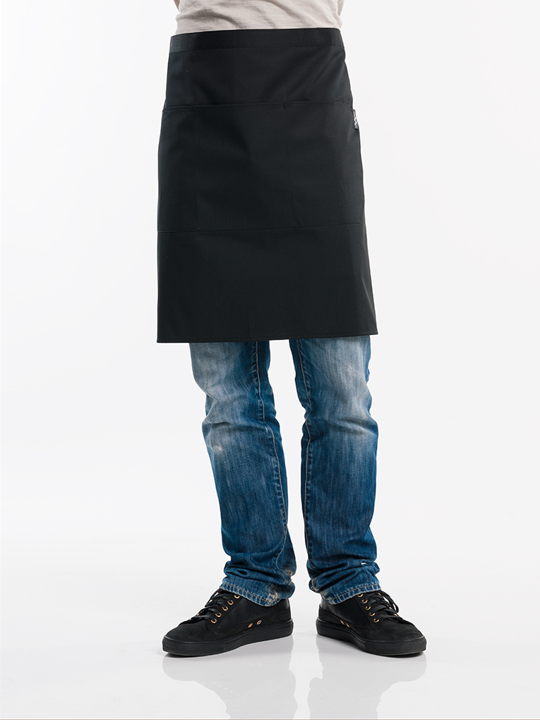 Chaud Devant 3-Pockets Black Apron