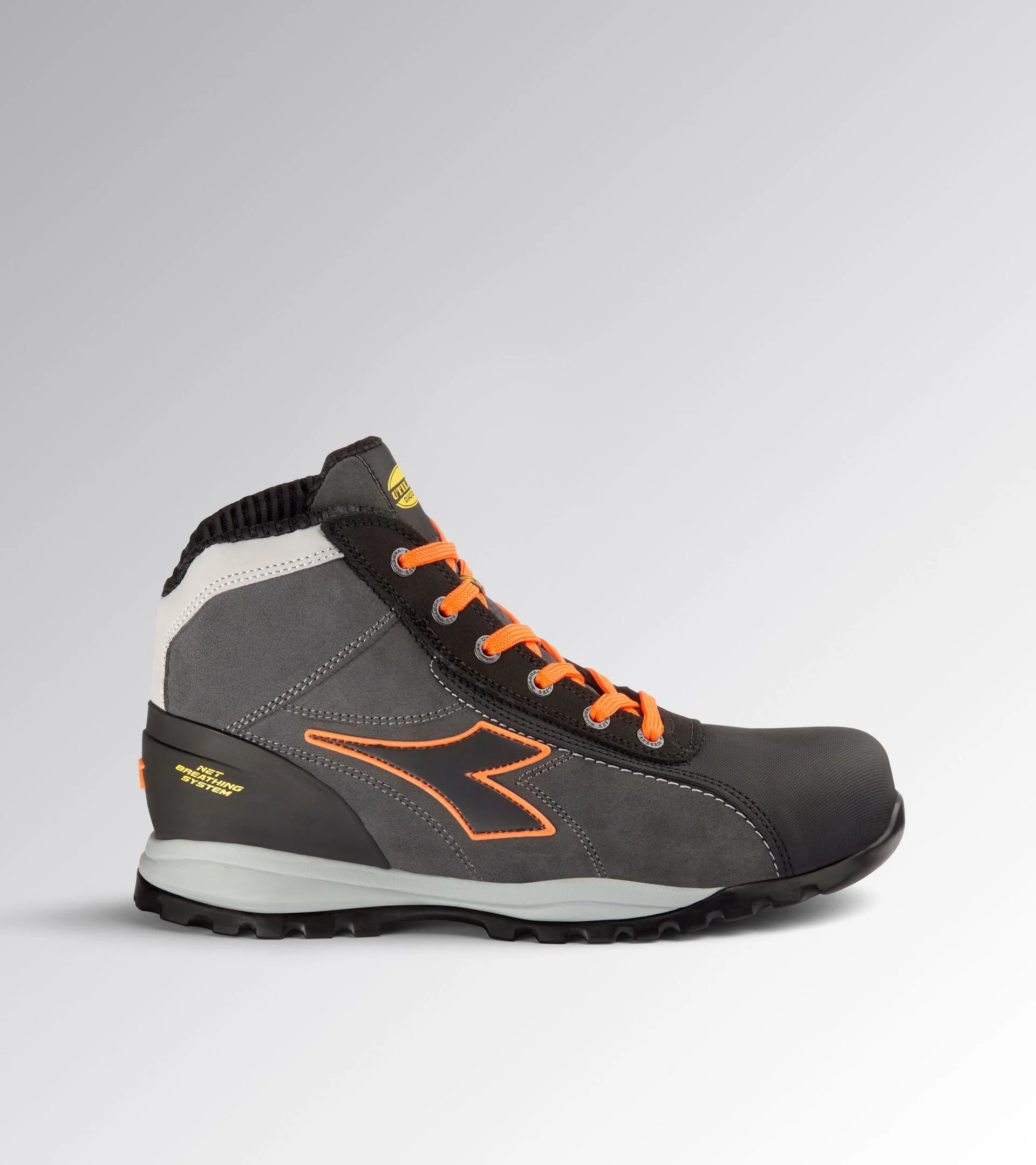 Diadora Glove Net Mid Pro S3L Fo Sr Hro Esd Asphalt Orange Fluo Werkschoenen