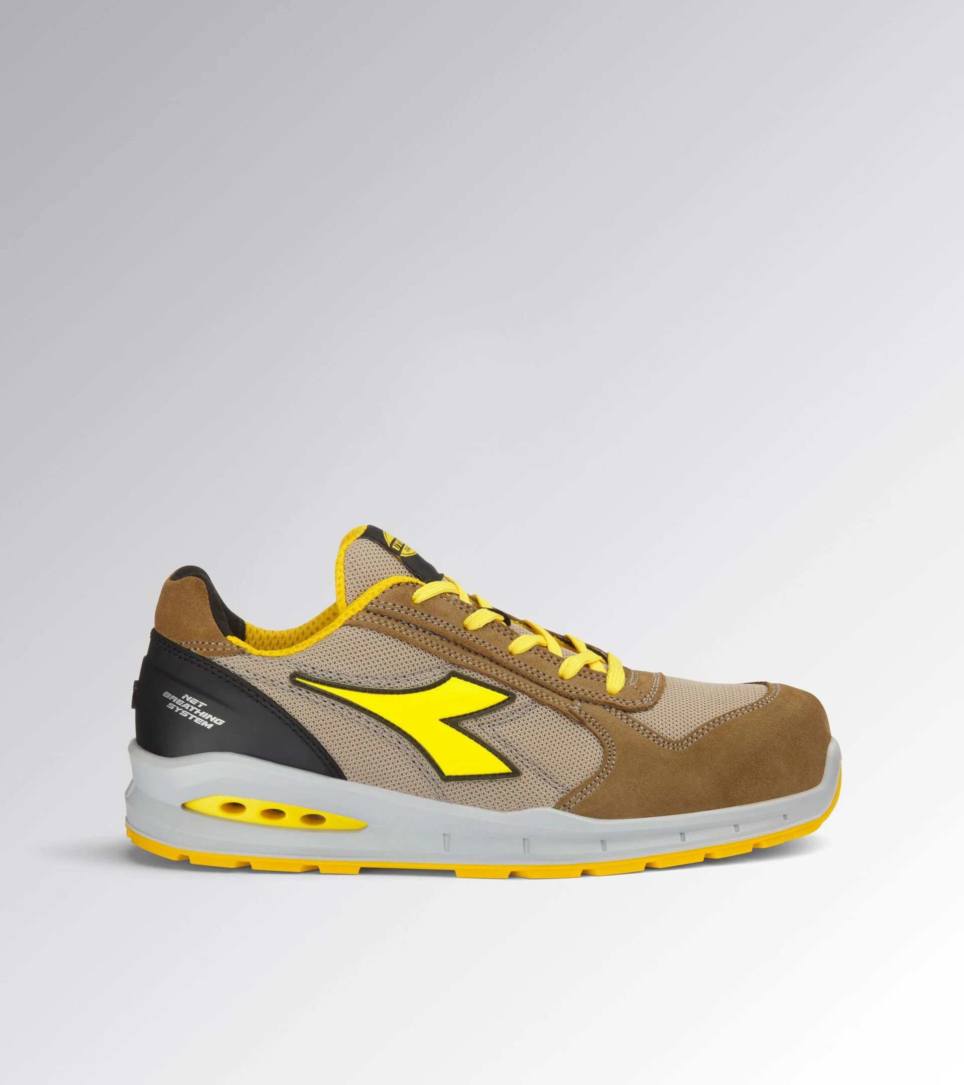 Diadora Run Net Ab Low S1Ps Fo Sr Tobacco Brown Moon Rock Gray Werkschoenen