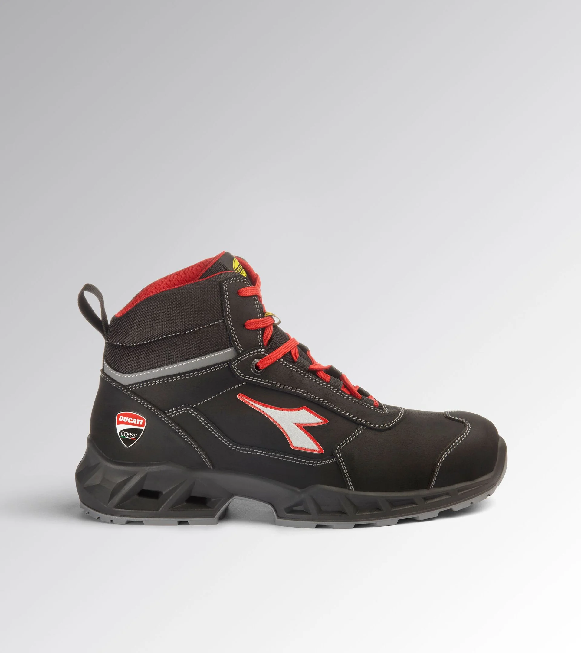Diadora Shark Engine Mid S3S Fo Sr Esd Black Red Werkschoenen