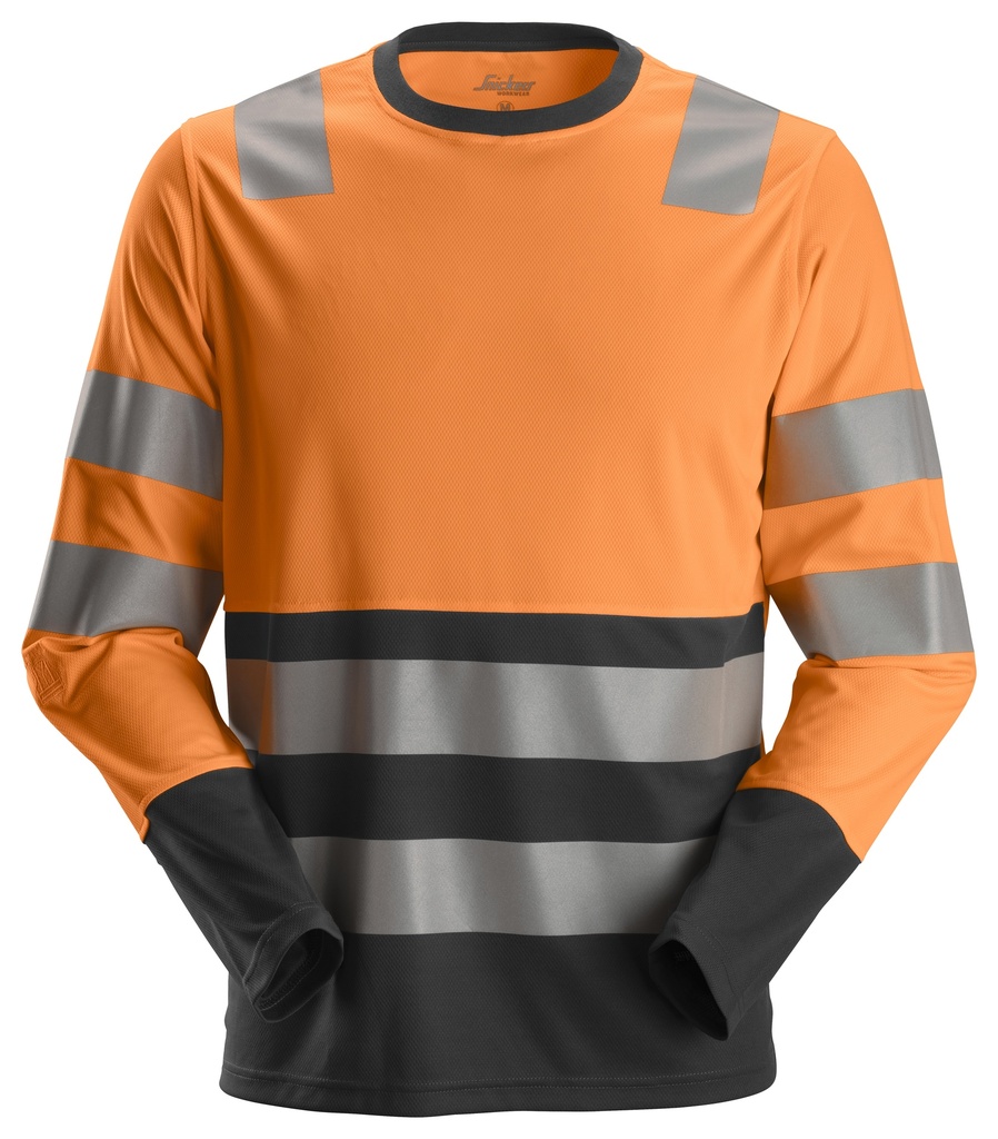 Snickers 2433 Allroundwork High-Vis T-Shirt Met Lange Mouwen Klasse 2