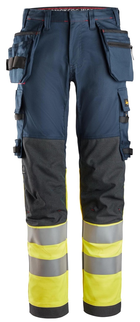 Snickers 6274 Protecwork Stretch Work Trousers Holster Pockets High-Vis Class 1