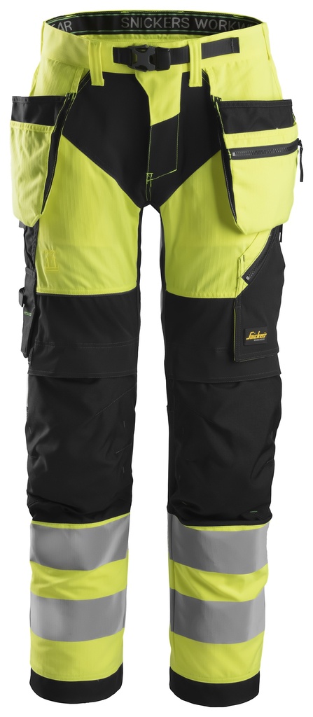 Snickers 6932 Flexiwork High-Vis Werkbroek+ Met Holsterzakken Klasse 2