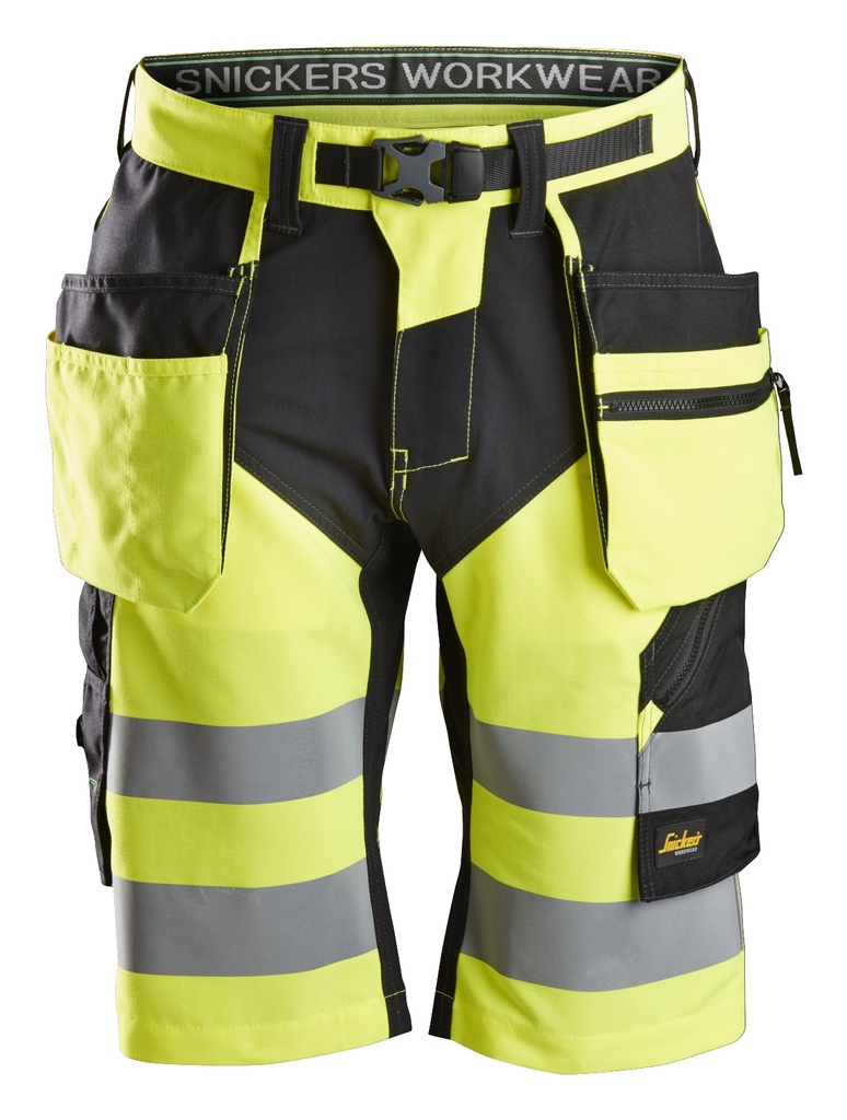 Snickers 6933 Flexiwork High-Vis Korte Broek+ Met Holsterzakken Klasse 1