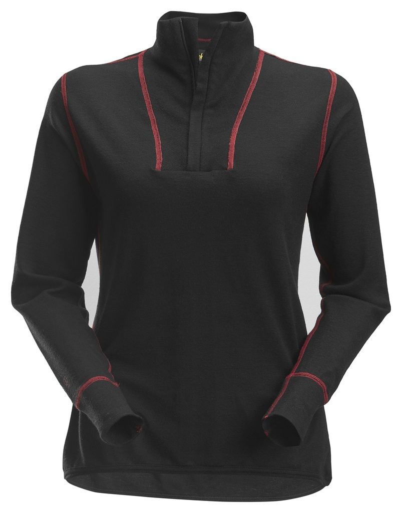 Snickers 9476 Protecwork Dames Wollen Shirt Met Lange Mouwen En Rits