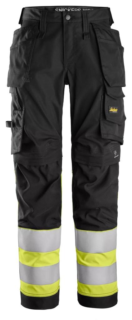 Snickers 6734 High-Vis Klasse 1 Dames Stretch Werkbroek Met Holsterzakken