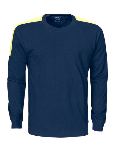 Projob 2020 T-Shirt Lange Mouwen Met Fluo Inzetstukken