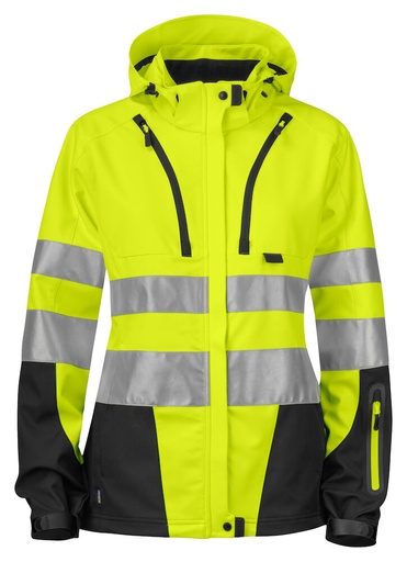 Projob 6423 Ongevoerde Signalisatie Softshell En Iso 20471 Klasse 3 Dames