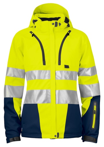 Projob 6424 Gevoerde Signalisatiesoftshell En Iso 20471 Klasse 3 Dames