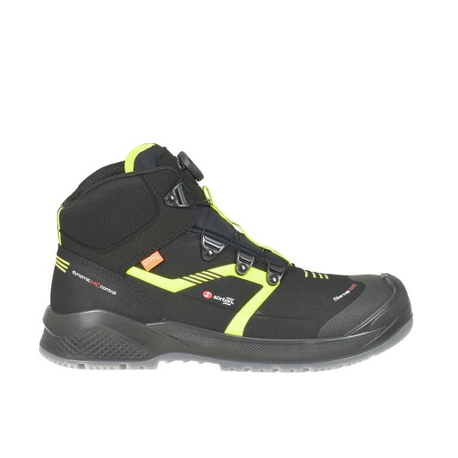Sixton Scatto High Boa Zwart Geel Mid S3 Werkschoenen