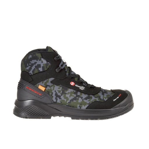 Sixton Adamant High Camouflage Zwart Groen Mid S3 Werkschoenen