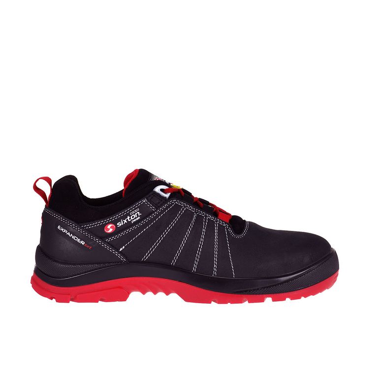 Sixton Agile Zwart Rood Low S3 Werkschoenen