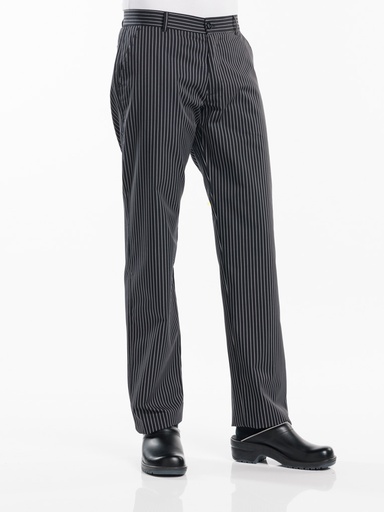 Chaud Devant Ligne Noir Chef Pants