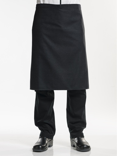 [CD-41882] Chaud Devant Black Denim Apron