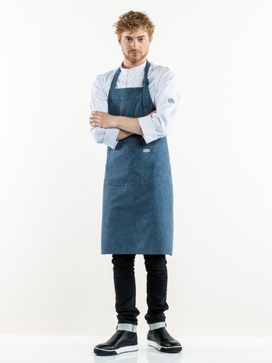 [CD-50299] Chaud Devant Amar Blue Melee Bib Apron