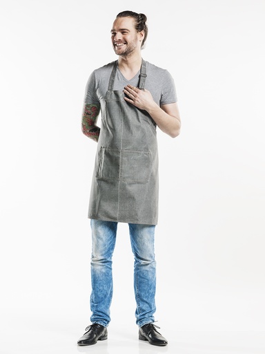 [CD-51199] Chaud Devant Base Grey Denim Bib Apron