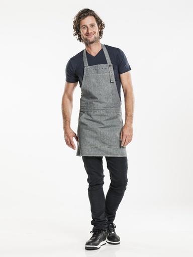 [CD-51299] Chaud Devant Salopet Grey Denim Bib Apron