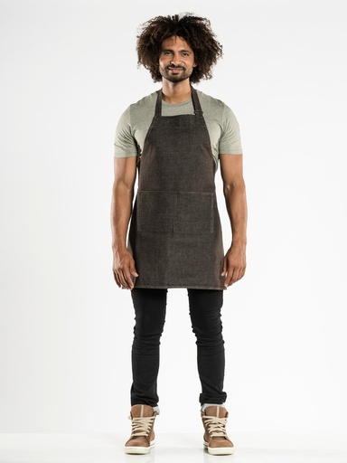 [CD-51399] Chaud Devant Base Brown Denim Bib Apron