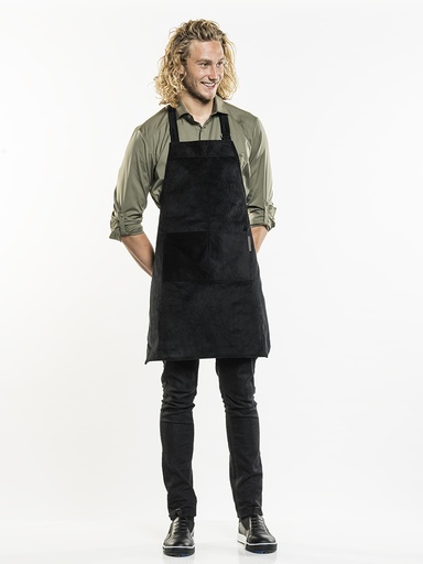 [CD-52299] Chaud Devant Base Black Velvet Bib Apron