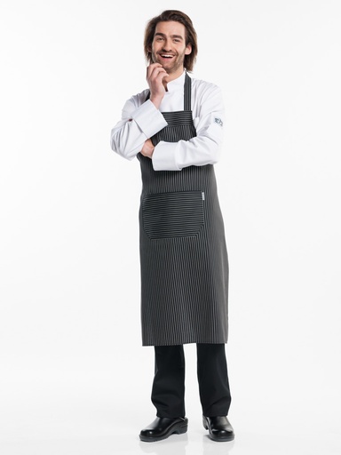 [CD-52588] Chaud Devant Ligne Noir Bib Apron